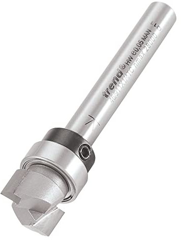Trend Professional Guided Profiler, 12.7mm Diameter x 6.35mm Cut, 1/4 Inch Shank, 1/2 Inch Bearing, Tungsten Carbide Tipped, 46/911X1/4TC