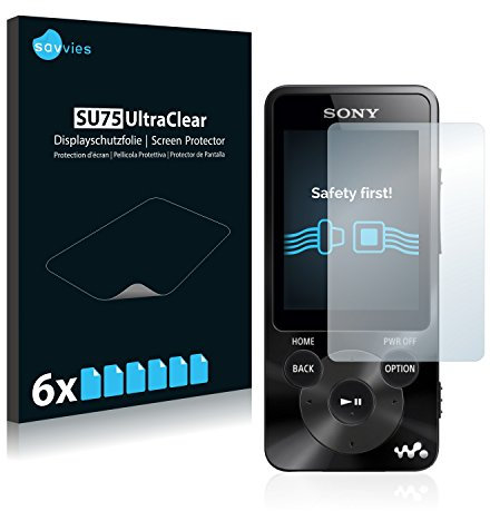 Savvies 6 Pack Screen Protector compatible with Sony Walkman NWZ-E585 Protection Film Clear