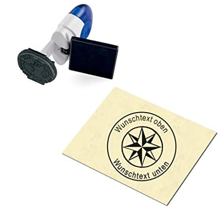 Geocachingstempel Nordstern - mit persönlichem Namen Ø 24 mm - 3 Farben