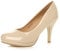 Ajvani Womens Ladies mid high Heel Platform Work Evening Court Shoes Pumps, 8 UK, Nude Patent