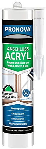 Pronova Aschluss-Acryl 300 ml, Schwarz Acryl-Dichtstoff mit vielfältigen Einsatzmöglichkeiten im Innen- und Außenbereich