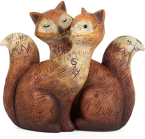 Charmante Fuchsfamilie braune Harz-Figur – 12 cm x 6 cm (1 Set) – Atemberaubendes und einzigartiges Meisterwerk für Zuhause, hochwertige Verarbeitung – perfekt für Zuhause und Büro