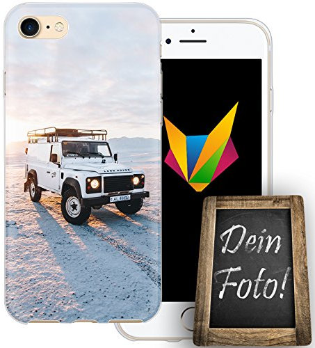 Mobilefox Eigenes Auto Handyhülle Personalisiertes Geschenk dünne Silikon TPU Case Foto Motiv passend für Apple iPhone 7 Ohne Text