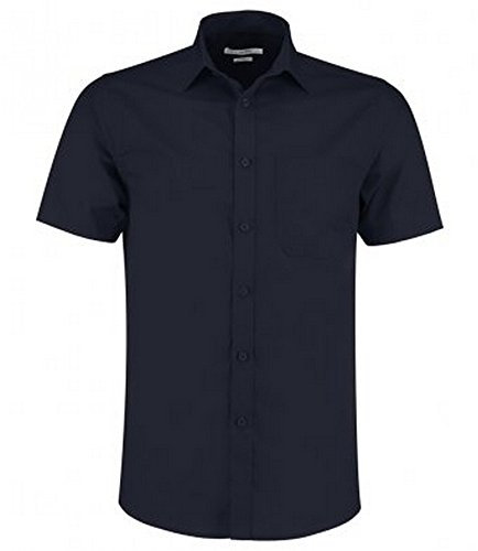 Kustom Kit Mens Short Sleeve Tailored Poplin Shirt (16.5) (Dark Navy)