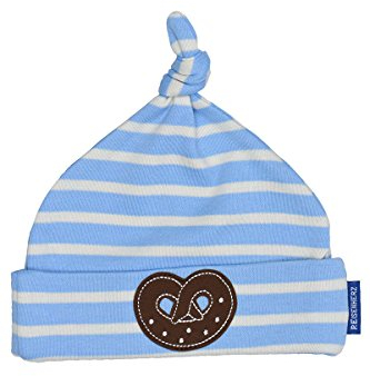 P.Eisenherz Baby - Jungen Babymütze mit Breze blau, BLAU, S