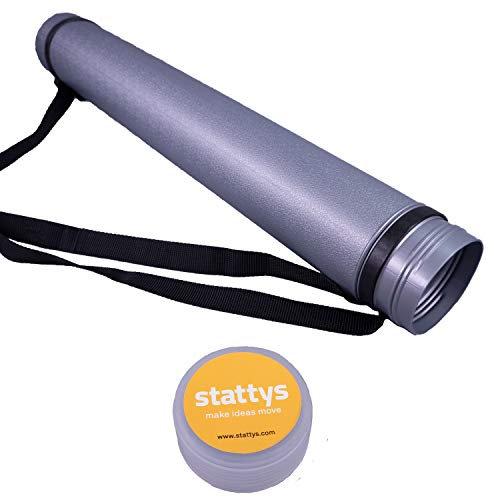 Stattys Traveling Tube – Verstellbare Poster-Tragrolle mit Schultergurt für Canvases, Flipcharts und Pläne – Ausziehbare Aufbewahrung für Facilitator, Designer und Workshop-Profis