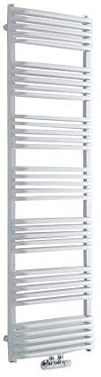 Milano Bow White D Bar Middle Connection Heated Towel Rail - 1800mm x 500mm