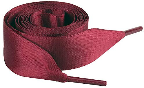 Jamron Flach Seide Satin Band Schnürsenkel 2CM Breit für Turnschuhe Ballerinas Pumps P13 Burgund 60CM