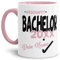 Tassendruck Bachelor-Tasse Geschafft Bachelor 20XX - Selbst gestalten mit Jahr und Name zum bestandenen Bachelor/Abschluss/Lernen/Prüfung/personalisierte Geschenk-Idee/Innen & Henkel Rosa
