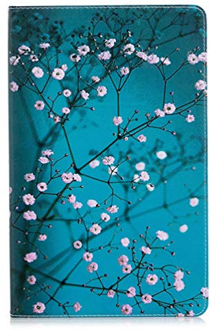 AIFILLE Compatibile per Custodia Portafoglio Tablet Samsung Tab A 10.5 2018 T590/T595 Blu Antiurto Protettiva in PU Pelle Originale Fiore Rosa Flip Cover con Chiusura Magnetica e Funzione Supporto