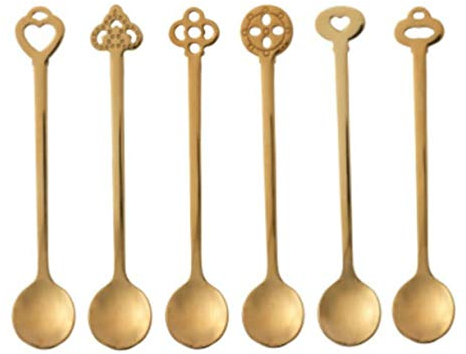 BRANDANI - 53599 - Cucchiaino Sottobosco Gold Set 6 Pezzi Inox