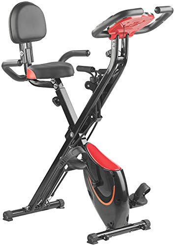 PEARL Sports Crosstrainer: 2in1-Klapp-Heimtrainer, 2 Expander, Tablet-Halter, 2,5 kg Schwungmasse (Crosstrainer klappbar, und Fahrrad 2 in 1, iPad)