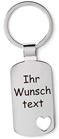 Lieblingsmensch Schlüsselanhänger mit ausgestanztem Herz & individueller Gravur für Valentinstag Muttertag Jahrestag ... Wunschgravur auf Vorder- und Rückseite