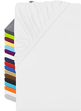 npluseins Microfaser Spannbettlaken – atmungsaktiv und Allergiker geeignet 1519.2192, 90-100 x 200 cm, weiß