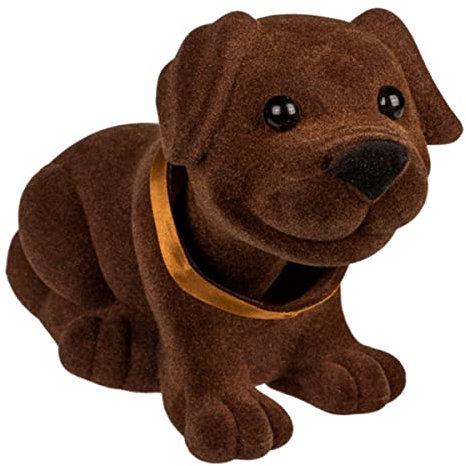 Wackeldackel braun, Kult Wackel Hund Nodding Dog - süßer 17cm Retro Dackel für die Hutablage