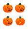 BigDean 4er Set Halloween-Kürbis Windlicht groß - HxD: ca. 13x14 cm - Zierkürbis als Herbstdeko - Aus Keramik - Mit Öffnung für Teelichter - Mottoparty-Deko