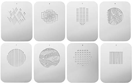 Docooler GOBO 8 Stück/Set Gobos Grafikkarten Metallplatten mit Hohlmustern für optischen Snoot Konisch fokussieren Kondensator Kunst Spezialeffekte Geformtes Lichtstrahl Fotografie Lichtzubehör