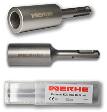 WERHE® 16,5x25x100 Pilote de piquet de terre professionnel pour l'enfichage de la prise de terre profonde Mise à la terre Prise de terre - Jack Hammer Picket Poteau Driver SDS Plus