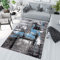 TAPISO Maya Teppich Kurzflor Modern Grau Creme Schwarz Blau Meliert Streifen Splash Design Wohnzimmer Schlafzimmer ÖKOTEX 300 x 400 cm