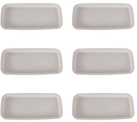 Cabilock 6 x Pflanzen-Untersetzer aus Kunststoff, rechteckig, für drinnen und draußen, Blumentöpfe und Pflanzgefäße (beige)
