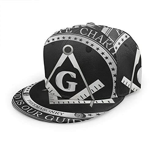 Oaieltj Unisex Baseball Cap Herren Damen Einstellbare Snapback Trucker Hat Mode Hip-Hop Baseball Cap, Freimaurer Glaube Hoffnung und Wohltätigkeitsorganisation., One size