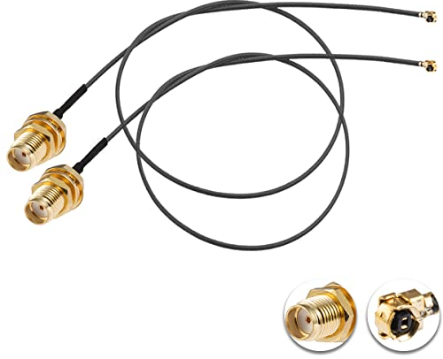 Vecys 2PCS U.F.L1 zu SMA Buchse Low Loss Koaxialkabel 12 /30CM U.F.L1 1.13mm Mini-Koaxial Pigtail Kabel für Wireless Router Mini PCIE Netzwerkkarten PCI Wi-Fi WAN Repeater