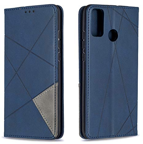 Posanter Coque pour Huawei Honor 9X Lite, Housse Portefeuille en Cuir Etui de Protection avec Slim TPU Silicone Bumper Antichoc Magnétique Flip Case, Porte Cartes avec Fonction Support Cover (Bleu)