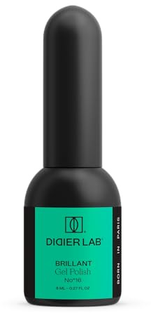 DIDIER LAB Premium Brillant No.16 Flash Gel Polish – Green UV/LED Glitter Gel With Diamond Shine – Highly Pigmented Self-Levelling Varnish – Long-Lasting High Gloss Colour – Flash Shine Effect – 8ml