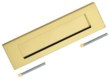TERF® 250mm X 75mm Traditional Type Victorian Letter Plate Polished Brass 250mm X 75mm (10'' X 3'') Letter Postal Box Cover Plate Including Fixing Screw