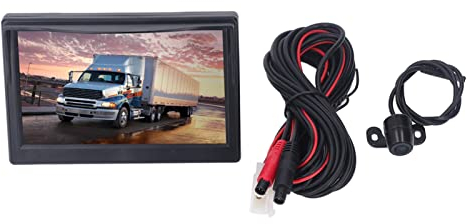 Fydun 5 Zoll Auto Rückfahrkamera Monitor High Definition 170 ° Weitwinkel Rückfahrsystem wasserdichte Rückfahr Kamera für Wohnmobilanhänger(Runde Lochkamera)