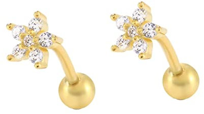 Homxi Ohrringe Damen Ohrstecker,Ohrringe Sterling Silber 925 Blume Zirkonia Gold Ohrringer Stecker