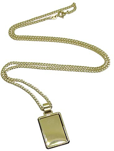 Never Say Never Placa de Oro Amarillo de 18k Lisa con Cadena barbada de 60cm de 2.00mm de ancha. Todo: 6.80gr de Oro de 18k