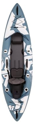Kokopelli Platte Inflatable Kayak – Lightweight Packable Touring Kayak with Drop-Stitch Floor, Adjustable Seat, Paddle, Pump & Carry Bag