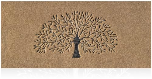 AOAOPQ Door Mats Outdoor Heavy Duty Outside Door Mats Non Slip Waterproof Rubber Backed Outdoor Large Doormat for Front Door Entryway Patio 45x120cm Brown