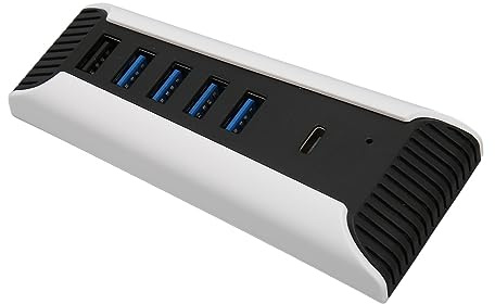 5 Port USB Hub,4x USB 2.0 1x USB Fast Charging Port USB Dock Station for PS5