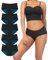 TIICHOO Periodenunterschwäsche Starke Blutung Weich Perioden Unterwäsche Damen Periodenslip 5er Pack(XXL, Schwarz)