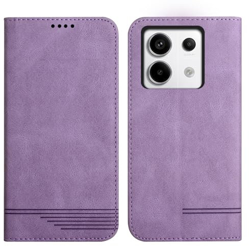 Rostsant - Funda de Piel sintética para Xiaomi Redmi Note 13 Pro 5G, con Ranuras para Tarjetas Redmi Note 13 Pro 5G, magnética, Funda Protectora para Xiaomi Redmi Note 13 Pro, Color Morado