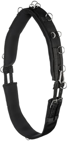 Equinate Longiergurt Conway mit Memory Foam Warmblut - 17 Ausbinderringe und 2 Karabinerhaken - Bauchumfang anpassbar