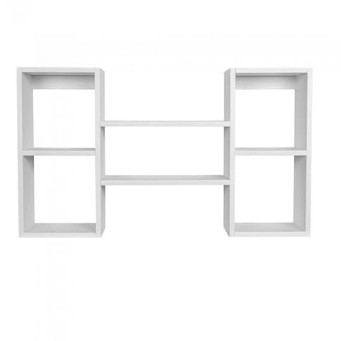 Domax Home Bücherregal - Wandregal - Hängeregal - Schweberegal - Würfelregal 102x60x18 cm, Regal schmal - Deko Wohnzimmer - Regal Weiß - Regale für Küche, Badezimmer, Wohnzimmer, Schlafzimmer - FTS 1