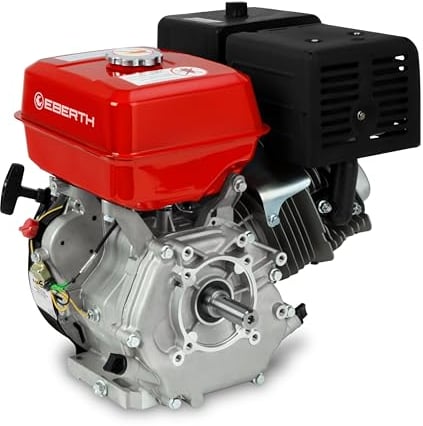 EBERTH 15 PS 11,03 kW Benzinmotor mit 25,4 mm Ø Welle, Standmotor Kartmotor Antriebsmotor mit Ölmangelsicherung, 4-Takt, 1 Zylinder Benzin Motor, 420 ccm Hubraum, luftgekühlt, Seilzugstart