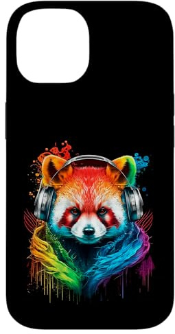 Rainbow Dj Red Panda With Headphones Case for iPhone 14