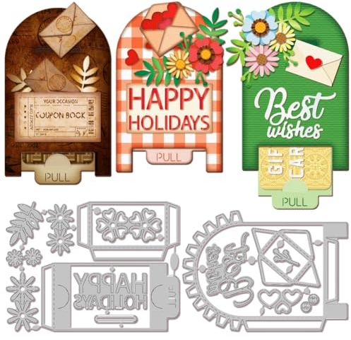 GLOBLELAND BriefkastenGeschenkboxHalter, Stanzformen Für Kartenherstellung, MiniUmschlag, MetallStanzformen, Stanzformen, Vorlagen Für Scrapbooking, Tagebuch, Prägung, Papier, Basteln, Dekor