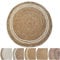 KARAT Jute Teppich rund 200cm Ø Bastteppich aus 100% Naturfaser - geflochten Boho Juteteppich, Handgewebter Naturteppich für Küche & Wohnzimmer robust & reißfest (Mumbai)