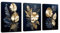 3 Pcs Fleurs bleu marine or feuilles de coco Tableau Décoration Murale Salon Impression sur Toile Image sur Toile Abstraite Peintures sur Toile Décoration Murale pour Chambre Maison Bain 50x70cmx3pcs