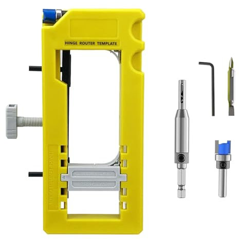 Shitafe Door Hinge Installation Kit, Door Hinge Router Template with Silicone Non-Slip Pads, No Hammer/Chisel Needed, Stable Door Hinge Jig for 3-5inch Length, 1/4-5/8inch Thickness
