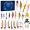 Adventskalender Angel Männer Weihnachtskalender,24 Tage Angelgerät Weihnachtskalender Angeln Köder Set,Angel Adventskalender 2024 für Fischer Erwachsene Teenager Jungen Weihnachts Countdown Kalender