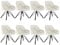 WOLTU Esszimmerstühle drehbar 8er Set, Armlehnstühle 360° drehbar, Essstühle, Küchenstühle, Polsterstühle, Armlehnstühle, für Esszimmer Wohnzimmer, mit Metallbeinen Samtbezug, Creme EZS60cm-8