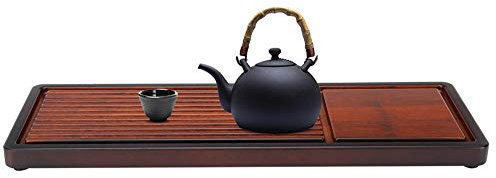 Plateau à thé, élégant set de table Kung Fu, plateau de service individuel, décoration à motif, texture simple et propre, pour appareil de cuisine à domicile, bureau avec drain pratique