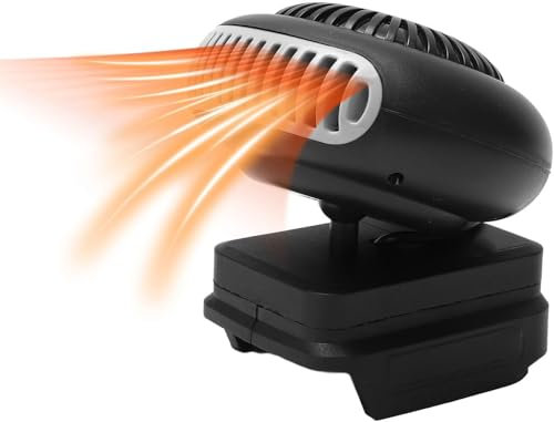Masyrt Petit chauffage d'appoint portable 170 W – 18 V alimenté par batterie, 2 vitesses, ventilateur de chauffage électrique pour chantier, chantier, convient pour BL1815 BL1820 BL1530 BL1840 BL1850