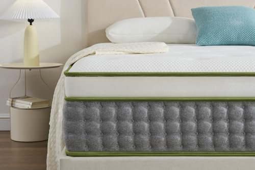 Okeery Matratze 180x200x25 cm Federkernmatratze Höhe 25 cm Orthopädische 7-Zonen Matratzen Härtegrad H3 Taschenfederkernmatratze mit Komfortschaum